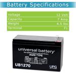 UPG UB1270 12V 7AH Rechargeable Battery