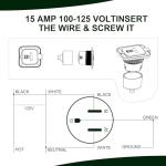 Brlyeeanze 15 Amp Waterproof RV Power Inlet Plug