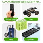 FlyGift 800mAh AA Rechargeable Solar Batteries - 12 Pack