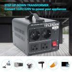 Yinleader 110V-220V Voltage Converter Transformer 1500W