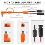 Hoeine 10FT MC4 to 8mm Solar Adapter Cable