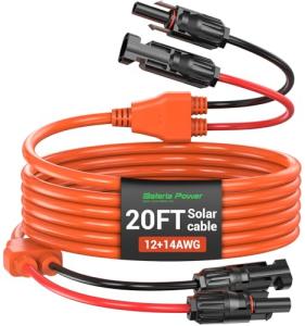 Heavy Duty 20FT Solar Extension Cable with Connectors