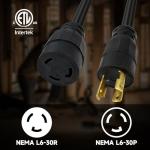 30-Amp 15 Ft Generator Extension Cord, Heavy Duty