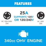 Pulsar 9,000-Watt Dual-Fuel Electric Start Generator