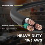 30-Amp 15 Ft Generator Extension Cord, Heavy Duty