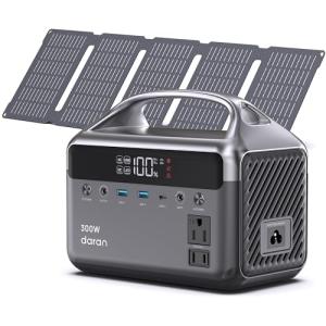 Portable Power Station 600W Surge with 40W Solar Panel, 192Wh Solar Generator with LiFePO4 Battery, Power Bank for Laptop and Emergency Backup