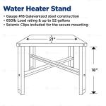 Everflow GWHS21 Galvanized Steel Water Heater Stand