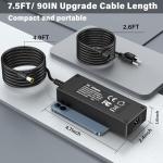 24V 180W Generator Charger for Jackery 1000 Portable Solar Generator Power Station Power Cord AC Adapter Compatible with Jackery Explorer 1000 880 E1000 E880 1002Wh 880Wh 3x1000W Charging Plug Cable