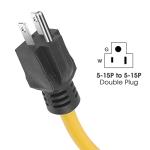 12AWG Double Male Plug Extension Cord Adapter