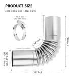 2PCS Stainless Steel Diesel Heater Exhaust Pipes