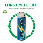 KINSUN 8-Pack Rechargeable AA Ni-Cd Batteries 900mAh