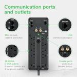 APC 1500VA UPS Battery Backup & Surge Protector, Backup Battery Power Supply with AVR, Dataline Protection, BN1500M2R (Renewed)