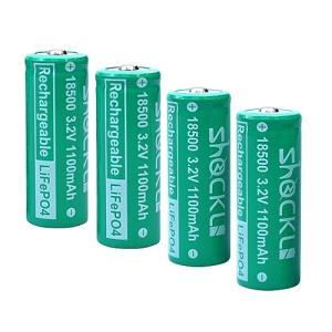 Funkawa 18500 3.2V Rechargeable Solar Batteries (4-Pack)
