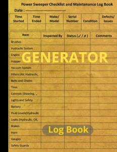 Generator Maintenance Logbook and Service Tracker