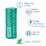 Funkawa 18500 3.2V Rechargeable Solar Batteries (4-Pack)