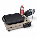 GasOne GS-3400P-KIT Propane or Butane Gas Stove with Flat Top Griddle Included – Dual Fuel Propane Grill Tent Stove Burners for Cooking for Camping, Kitchen – Diecast Aluminum with Non Stick Coating