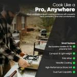 GasOne GS-3400P-KIT Propane or Butane Gas Stove with Flat Top Griddle Included – Dual Fuel Propane Grill Tent Stove Burners for Cooking for Camping, Kitchen – Diecast Aluminum with Non Stick Coating