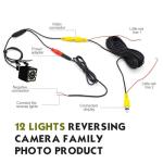 CouTunp Back Up Camera for Car, 170° Wide Angle Waterproof Rearview Reversing Parking Camera, Ultra HD 12 LED Night Visions Car Reverse Rear View Cameras System, Universal for SUV Truck Sedan Van