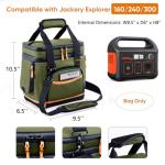 Double-Layer Travel Carrying Case for Jackery Explorer 300/240/160 – Portable Power Station Storage Bag with Molded Bottom, Side Ventilation, Front Pockets for Jackery Accessories & Solar Generator