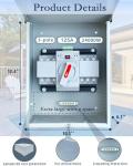JACEPFY 125A Automatic Transfer Switch for Generator, 3P, 120/240V Dual Power Generator Transfer Switch Meeting NEMA 3R Standards for Outdoor and Indoor