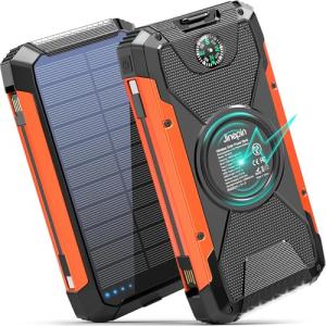 Jinepin 38600mAh Solar Power Bank with Cables
