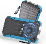 Luvknit Solar Charger Power Bank 20,000mAh Portable Wireless Charger, Fast Charging External Battery Bank with 6 Outputs for Cell Phones, Portable Solar Panel with Dual Flashlight for Camping