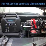 COSSIFTW 10000A Heavy Duty Jump Starter AC 200W Generator 130wh Jump Booster PD 60W Two-Way Fast-Charging for All 12V Gas & up to 15L Diesel Engine Good All for Truck RV Yacht Lawn Mower Mining Truck