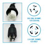 3ft NEMA L14-30P to 50A Power Cord Adapter