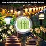 JinniuX 16 Pack Rechargeable AA Solar Batteries