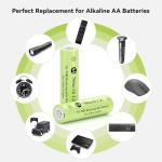 JinniuX 16 Pack Rechargeable AA Solar Batteries