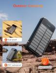 MINRISE 40000mAh Solar Power Bank with Cables