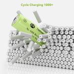 JinniuX 16 Pack Rechargeable AA Solar Batteries