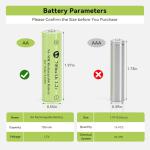 JinniuX 16 Pack Rechargeable AA Solar Batteries