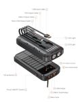 MINRISE 40000mAh Solar Power Bank with Cables
