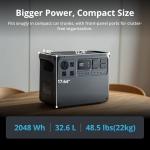 DJI Power 2000 Portable Power Station, 2048Wh LFP Battery, Compact Size, 3000W Stable Output, 0-80% Recharge in 55 Mins, Electric Generator for Home, Camping & RVs, Off-Grid