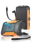 20000mAh Solar Power Bank with Hand Crank