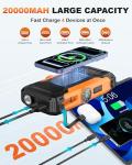 20000mAh Solar Power Bank with Hand Crank