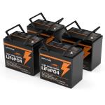 4 Pack 12V 100Ah Mini LiFePO4 Batteries