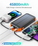 LATIMERIA 45800mAh Solar Power Bank Charger