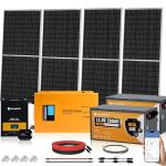 ECO-WORTHY 7.168KWH 800W Solar Panel Kit for RV Off Grid Complete System with 4PCS HPBC 200W Solar Panels, 3000W UPS Inverter Charger, 2PC 12.8V 280AH Lithium Batteries, 60A MPPT Controller Bluetooth