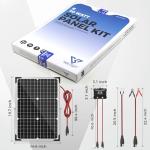 Voltset Solar Panel Kit 30W 12V, Solar Battery Trickle Charger Maintainer, Waterproof Solar Panel + Upgrade Charge Controller + Adjustable Mount Bracket for Boat RV Motorcycle Marine