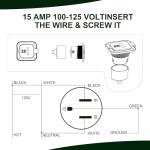 Brlyeeanze 15 Amp Waterproof RV Power Inlet Plug