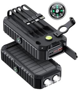 QiSa 40000mAh Solar Power Bank with Crank