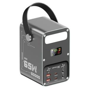 Power Bank 60000mAh Power Station High Capacity Fast Charging PD 65W LiFePO4 Portable Outdoor Generator with DC 12V/3A Output & LCD Display Battery Bank for iPhone 17, Samsung, iPad,MacBook & Camping