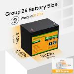 ECO-WORTHY 12V 100AH LiFePO4 Lithium Battery with Bluetooth, Max.1280Wh Energy, Low Temperature Protection, Group 24, Built-in 100A BMS, Perfect for Trolling Motor, RV, Boat, Solar Off-Grid