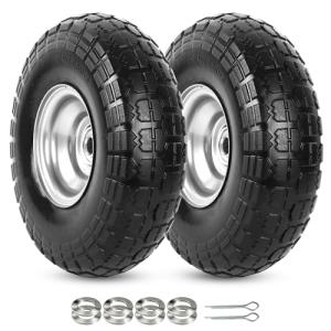 4.10/3.50-4 Flat Free Tire and Wheel Set