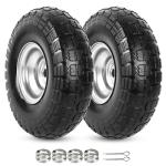 4.10/3.50-4 Flat Free Tire and Wheel Set