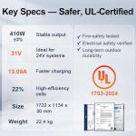 DOKIO 400W Monocrystalline Solar Panel for Off-Grid