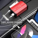 ALLWEI 300W Power Inverter DC 12V to 110V AC, Compact Car Plug Adapter Outlet with 27W PD USB-C &18W USB-A Fast Charging, Cigarette Lighter Adapter Car Charger for Phone, Laptop on Road Trip - Red