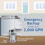 Basement Watchdog Backup Sump Pump System – 2,000 GPH